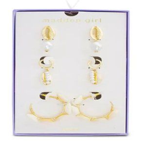 Madden Girl Women Earrings -  3 pairs  Shell